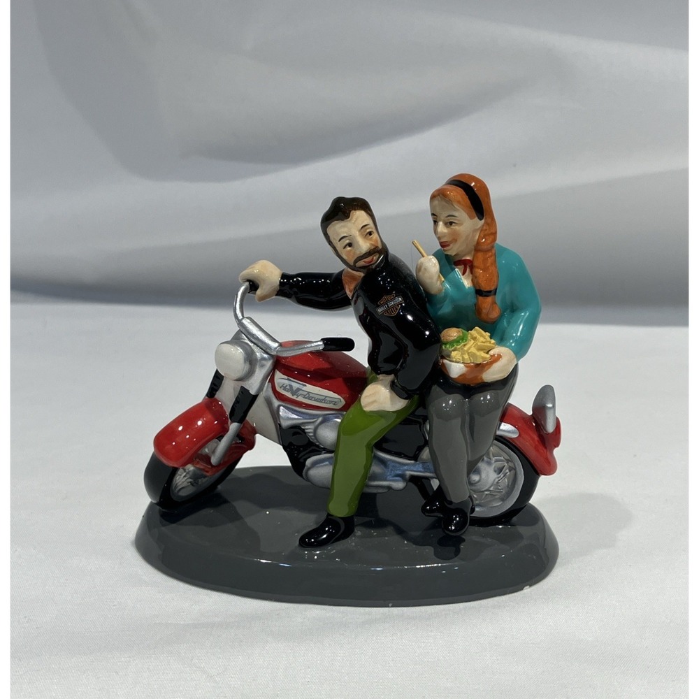 Department 56 Harley Davidson Figurine Snow Village "Harley Road Fuel" No Box